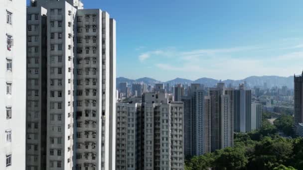 Гонконг Сентября 2023 Года Жилой Дом Вонгтай Грех — стоковое видео
