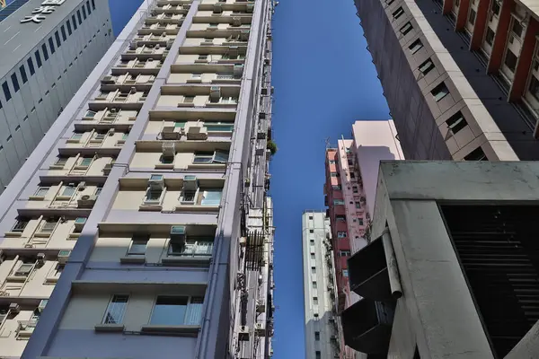 Wan Chai Nachbarschaft Große Bürogebäude Oktober 2023 — Stockfoto