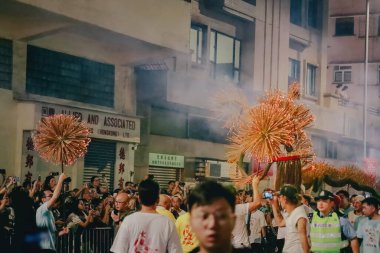 28 Eylül 2023, Hong Kong 'daki Tai Hang Ejderha Dansı.