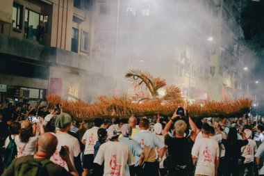 28 Eylül 2023, Hong Kong 'daki Tai Hang Ejderha Dansı.
