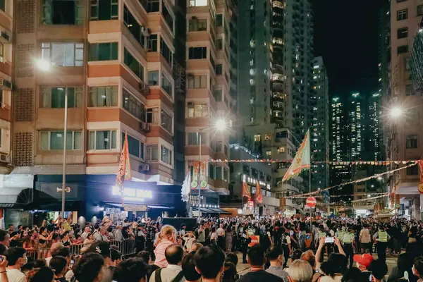 28 Eylül 2023, Hong Kong 'daki Tai Hang Ejderha Dansı.