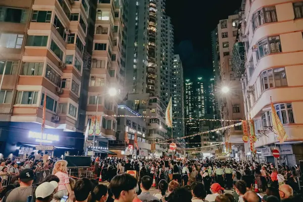 28 Eylül 2023, Hong Kong 'daki Tai Hang Ejderha Dansı.