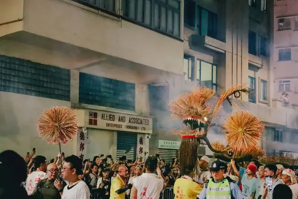 September 2023 Tai Hang Fire Dragon Dance Vid Hong Kong — Stockfoto