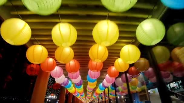 Hong Kong Oktober 2023 Het Lantaarn Festival Tung Chung Promenade — Stockvideo