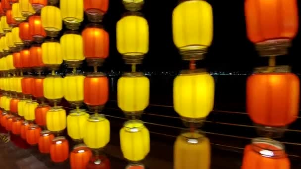Hong Kong Octubre 2023 Festival Linterna Tung Chung Promenade Hong — Vídeos de Stock