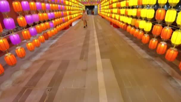 Hong Kong Oktober 2023 Lanterne Festival Tung Chung Promenade Hong – Stock-video