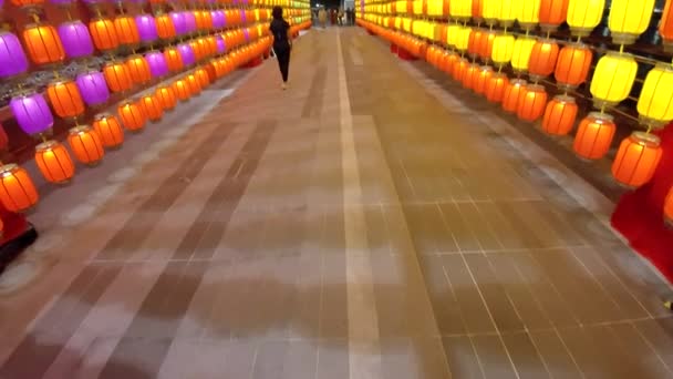 Hong Kong Ottobre 2023 Festival Delle Lanterne Tung Chung Promenade — Video Stock