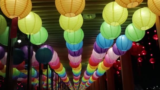 Χονγκ Κονγκ Οκτωβρίου 2023 Φεστιβάλ Φαναριών Στο Tung Chung Promenade — Αρχείο Βίντεο