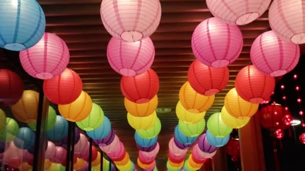 Hong Kong Octombrie 2023 Festivalul Lanternelor Tung Chung Promenade Din — Videoclip de stoc