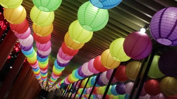 Hong Kong Října 2023 Lantern Festival Tung Chung Promenade Hong — Stock video