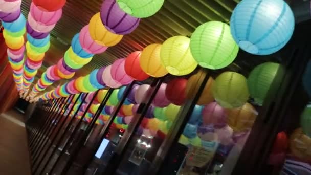 Hong Kong Oktober 2023 Lanterne Festival Tung Chung Promenade Hong – Stock-video