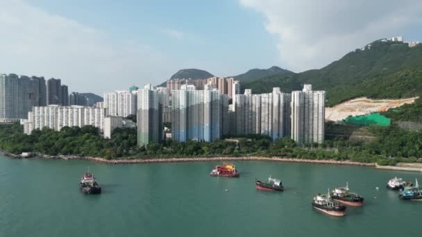 Hong Kong Octubre 2023 Oasis Comunitario Medio Wah Estate Hong — Vídeos de Stock