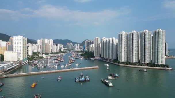 Гонконг Жовтня 2023 Абердин Західний Тайфунський Притулок Мальовнича Набережна Гонконзі — стокове відео