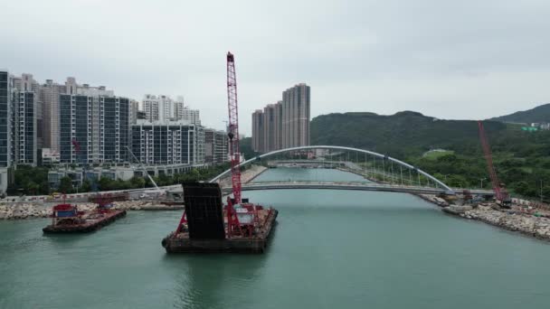 Tseung Kwan Waterfront Park Footbridge Hong Kong 2023 Outubro — Vídeo de Stock
