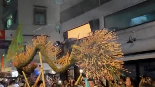Sept 2023 Hong Kong Tai Hang Fire Dragon Dance Night — Stock Video