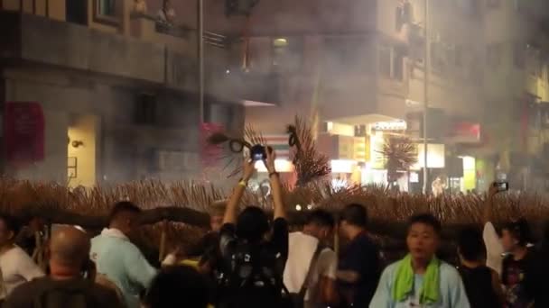 Września 2023 Hong Kong Tai Hang Fire Dragon Dance Nocy — Wideo stockowe