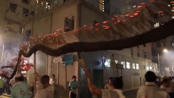 Settembre 2023 Hong Kong Tai Hang Fire Dragon Dance Notte — Video Stock