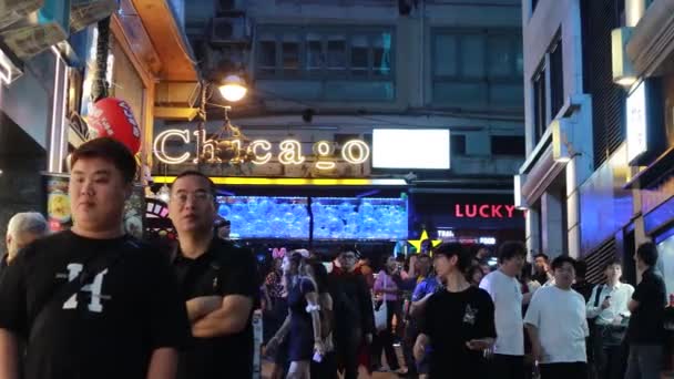 Ночь Хэллоуина Lan Kwai Fong Гонконг Октября 2023 Года — стоковое видео