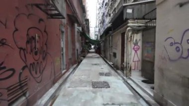 Arka sokak, Hong Kong 'da aşırı kalabalık, 28 Ekim 2023