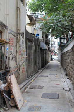 Hong Kong 'daki dağınık ara sokakta 19 Şubat 2015