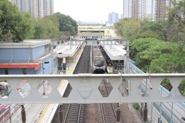 Hong Kong 'daki tren istasyonu Sheung Shui 19 Şubat 2015