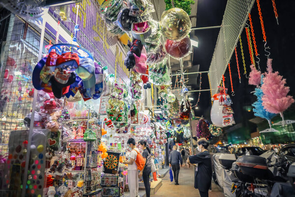Toy Street Night market in Sham Shui Po, Hong Kong