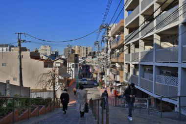 Street view of Yanaka Ginza with unknown people Nov 29 2023