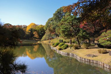 29 Kasım 2023 Sakin göl suyuna yansıyan renkli sonbahar ağaçları