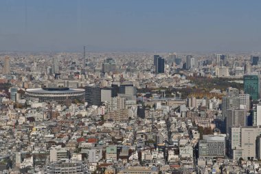 29 Kasım 2023 Tokyo şehrinin gökdelenli gökdelenli gökyüzü manzaralı manzarası