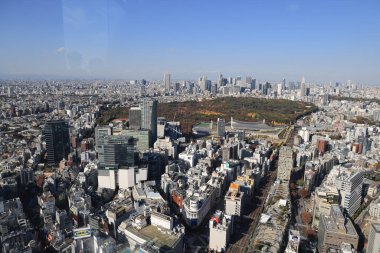 29 Kasım 2023. Tokyo gökyüzü Shibuya 'dan görünüyor.