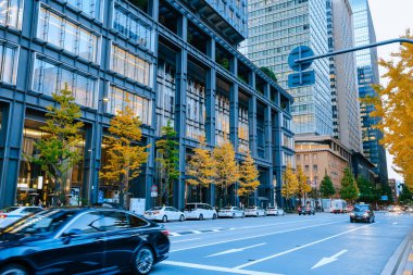 29 Kasım 2023 Tokyo, Japonya 'daki Marunouchi iş bölgesi.