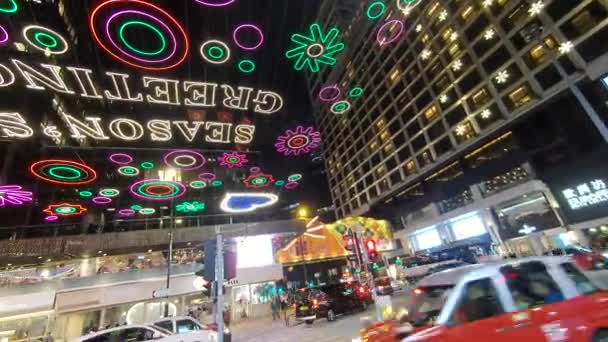 Hong Kong Aralık 2023 Landmark Alışveriş Merkezinde Noel Süslemeleri — Stok video