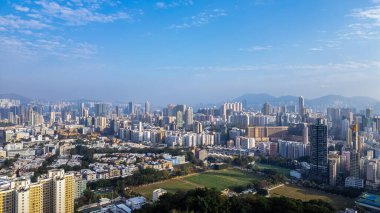 Jan 7 2024 Yau Tsim mong bölgesinin silueti, hk