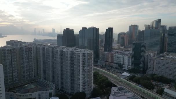 Hong Kong Грудня 2023 Промислова Архітектура Квін Тонг — стокове відео