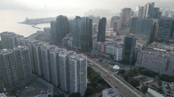 Гонконг Дек 2023 Промышленная Архитектура Квун Тонге — стоковое видео
