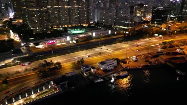 Aerial View West Kowloon Highway Honk Kong — Stock Video