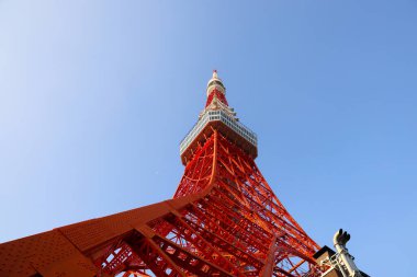 Mavi gökyüzü ile Tokyo kulesi, Japonya Tarihi Tarihi 27 Kasım 2023