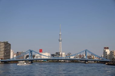 manzara Kiyosu bashi Köprüsü, Tokyo, Japonya 27 Kasım 2023