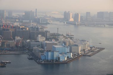 Toyomicho ve Kachidoki 'nin şehir mimari manzarası 27 Kasım 2023