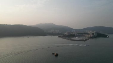 Lantau Yat Kulübü manzarası, Hong Kong 6 Ocak 2024