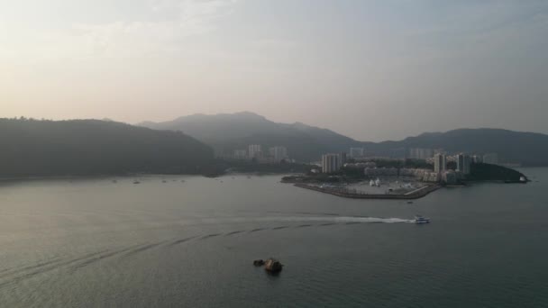 Landschaft Von Lantau Yacht Club Hongkong Januar 2024 — Stockvideo