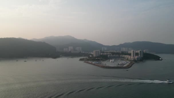 Landschaft Von Lantau Yacht Club Hongkong Januar 2024 — Stockvideo