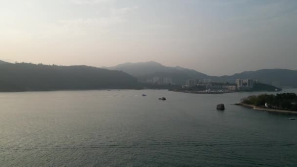 Nim Shue Wan Und Peng Chau Insel Lantau Januar 2024 — Stockvideo