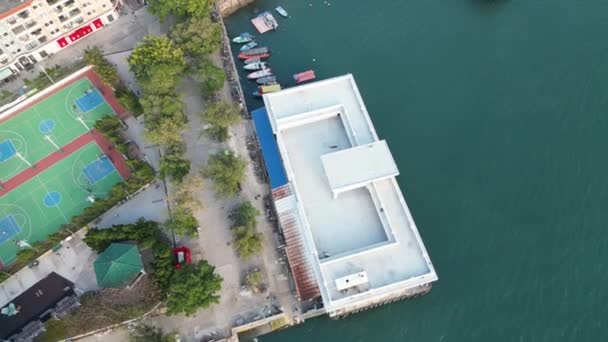 Peng Chau Ferry Pier Cais Ferry Janeiro 2024 — Vídeo de Stock