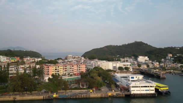 Peng Chau Ferry Pier Cais Ferry Janeiro 2024 — Vídeo de Stock