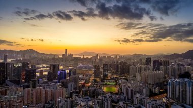 14 Ocak 2024 Kowloon, Hong Kong Şehri.