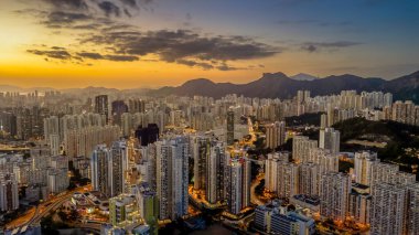 14 Ocak 2024 Orta Kowloon 'un manzarası, hk