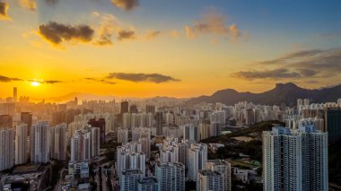 14 Ocak 2024 Gün batımı manzarası Kowloon