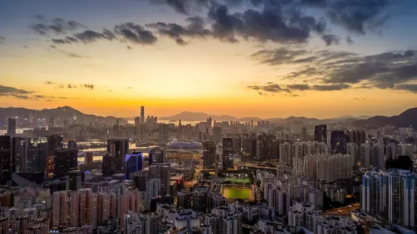 Stock image Jan 14 2024 sunset of the kowloon, hong kong city