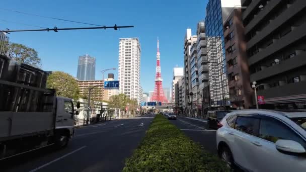 Листопада 2023 Токійська Вежа Кадри Туристичних Напрямків — стокове відео